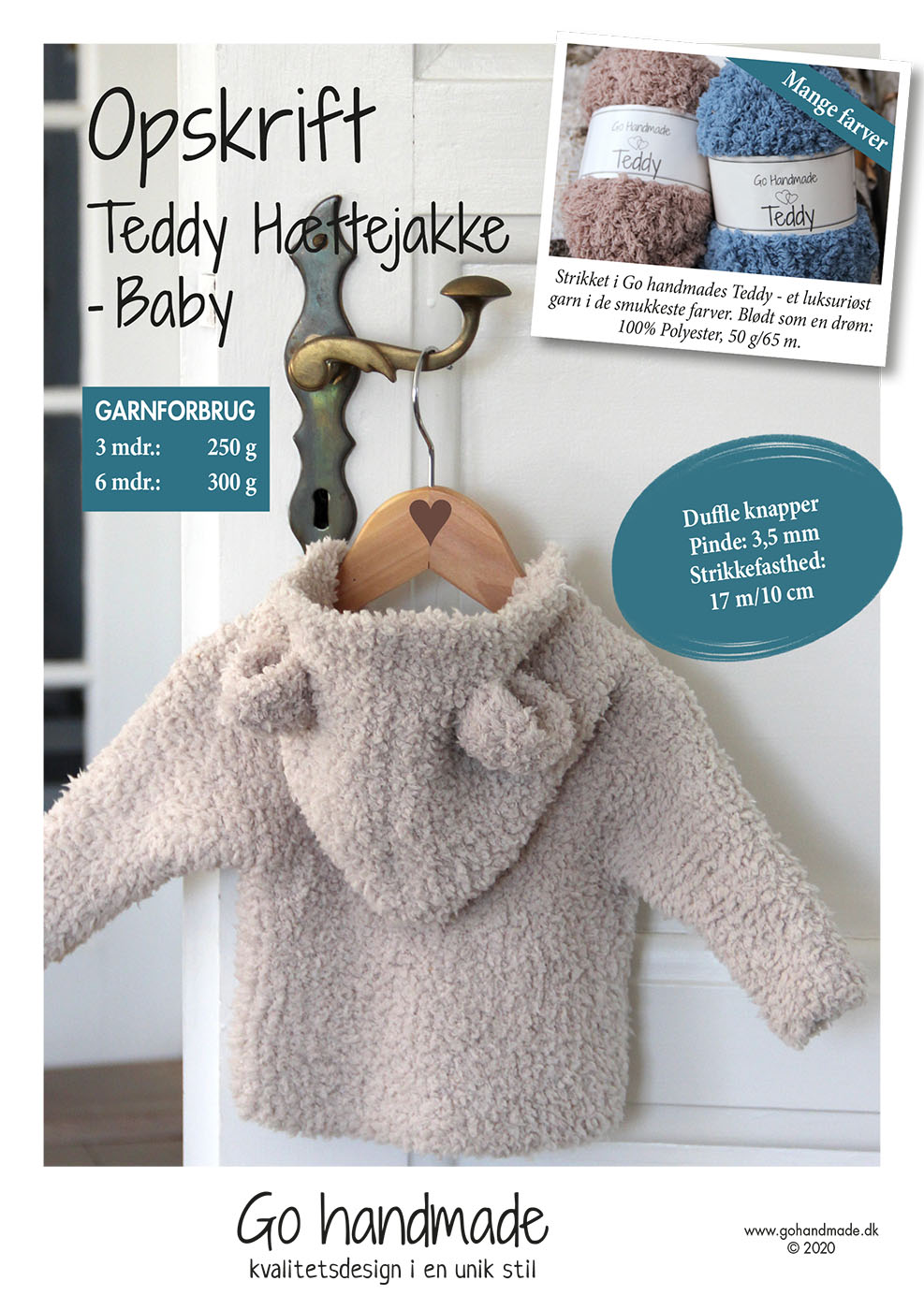 antage Hummingbird jurist Teddy Hooded jacket - Baby (3 months-6months) - DK - Baby clothes - Go  handmade