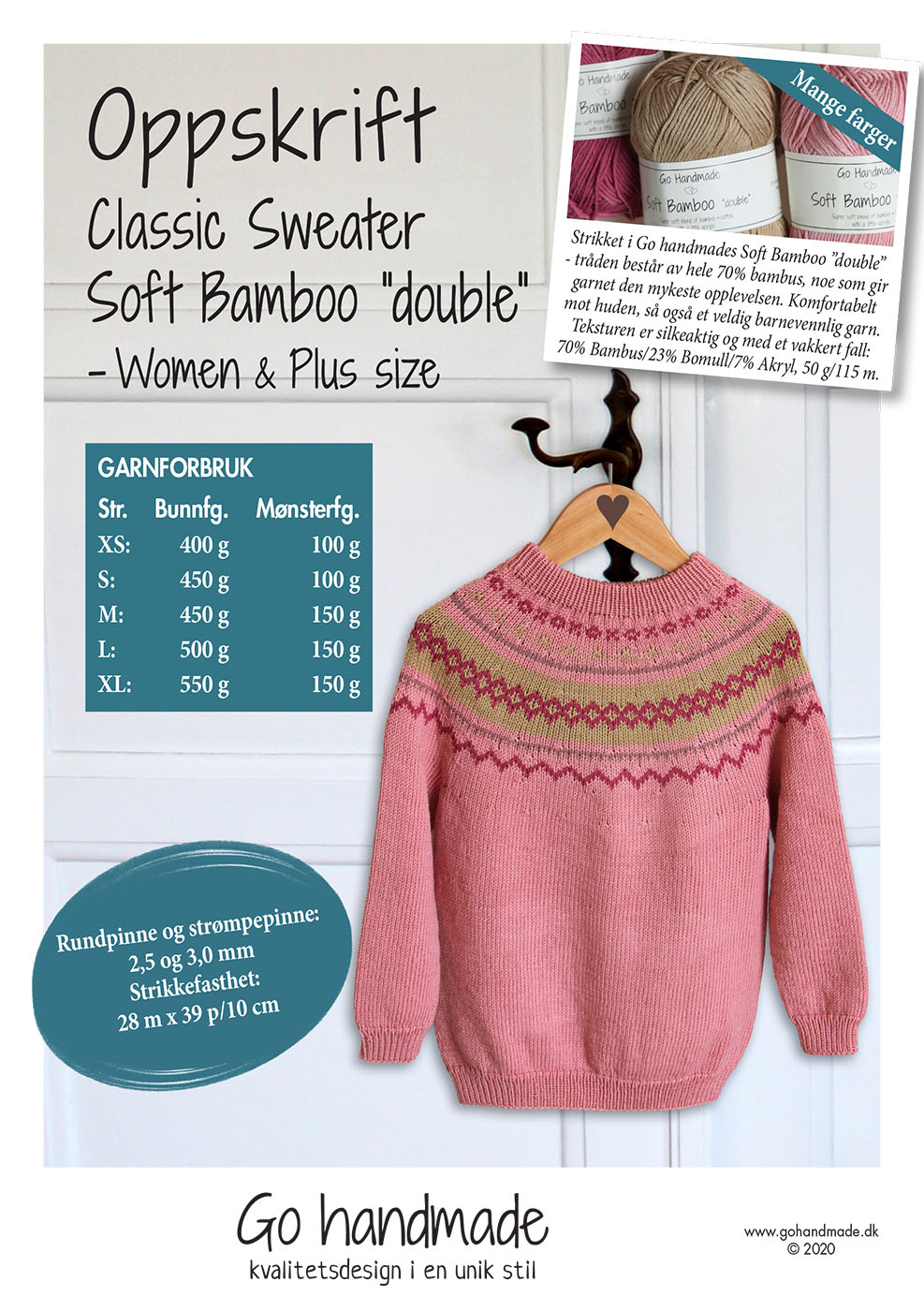 inerti Symposium Proportional Classic Sweater Soft Double - Women & Plus size (XS - XL) - NO - Beklædning  - Go handmade