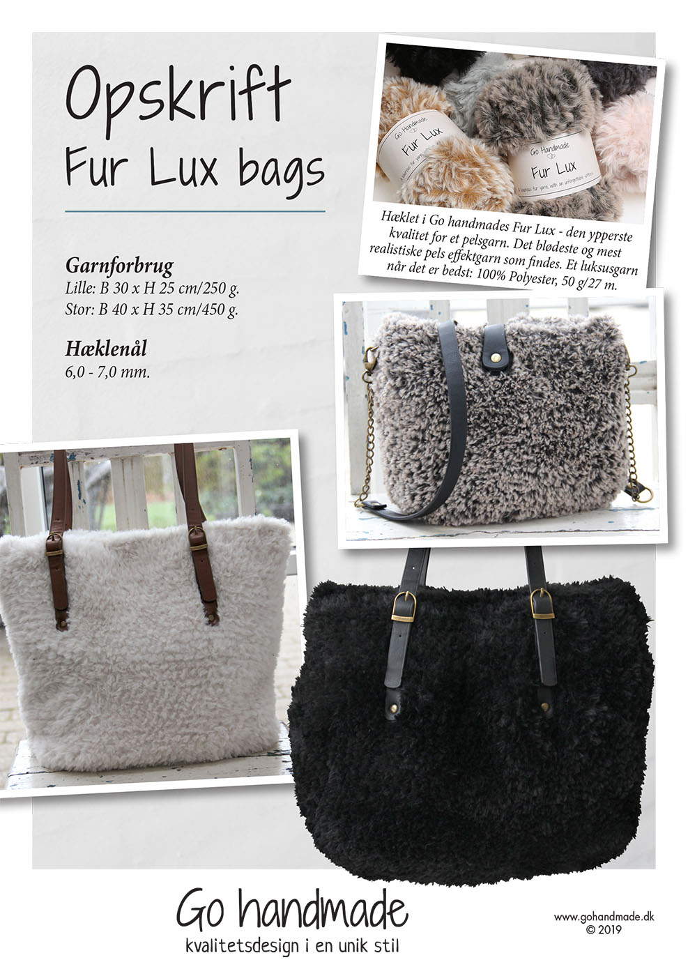 fe der ovre Generel Fur Lux Bags - DK - Tasker - Go handmade