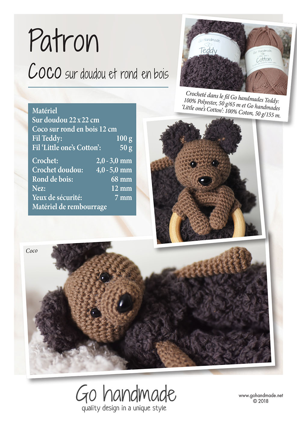 Coco w/ blanket & ring - FR - Animals - Go handmade