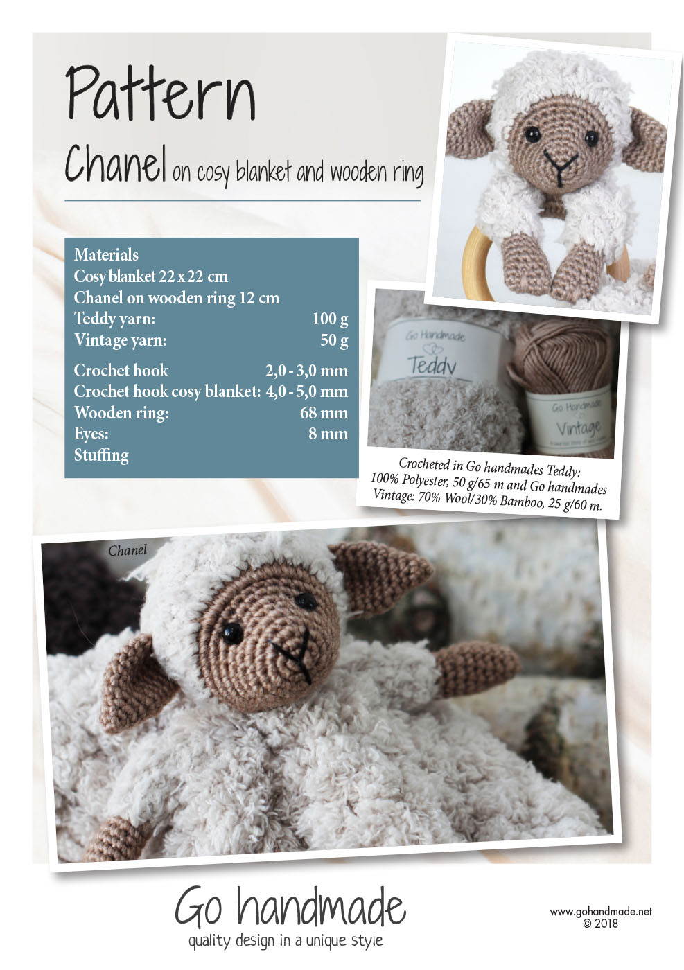 Chanel with blanket & ring - UK - Animals - Go handmade