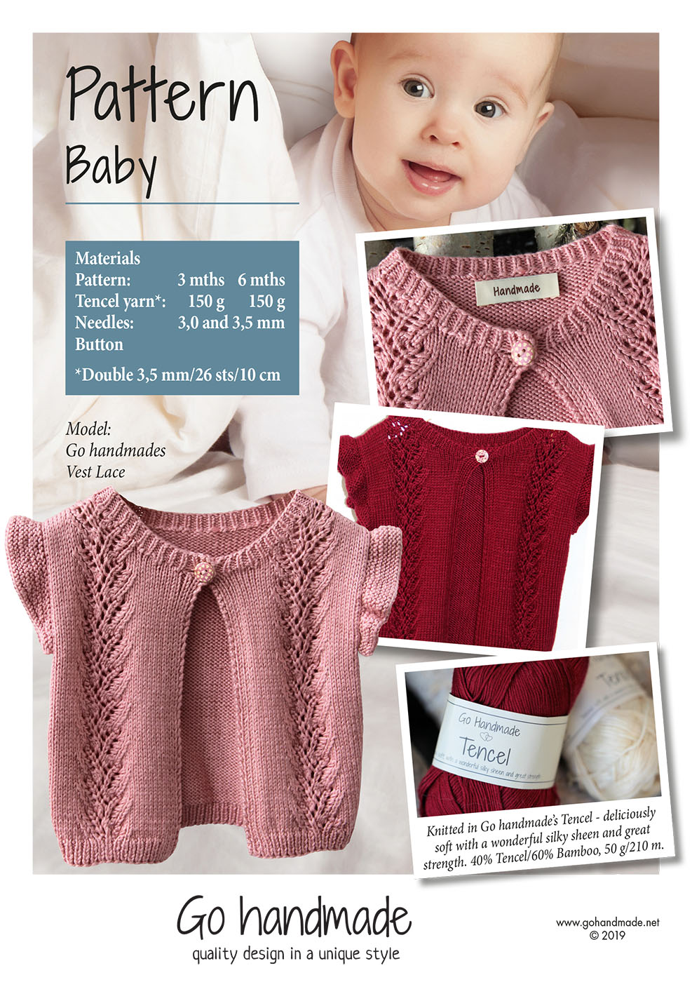 Tag væk Afgang til Tranquility Vest lace - UK - Babytøj - Go handmade