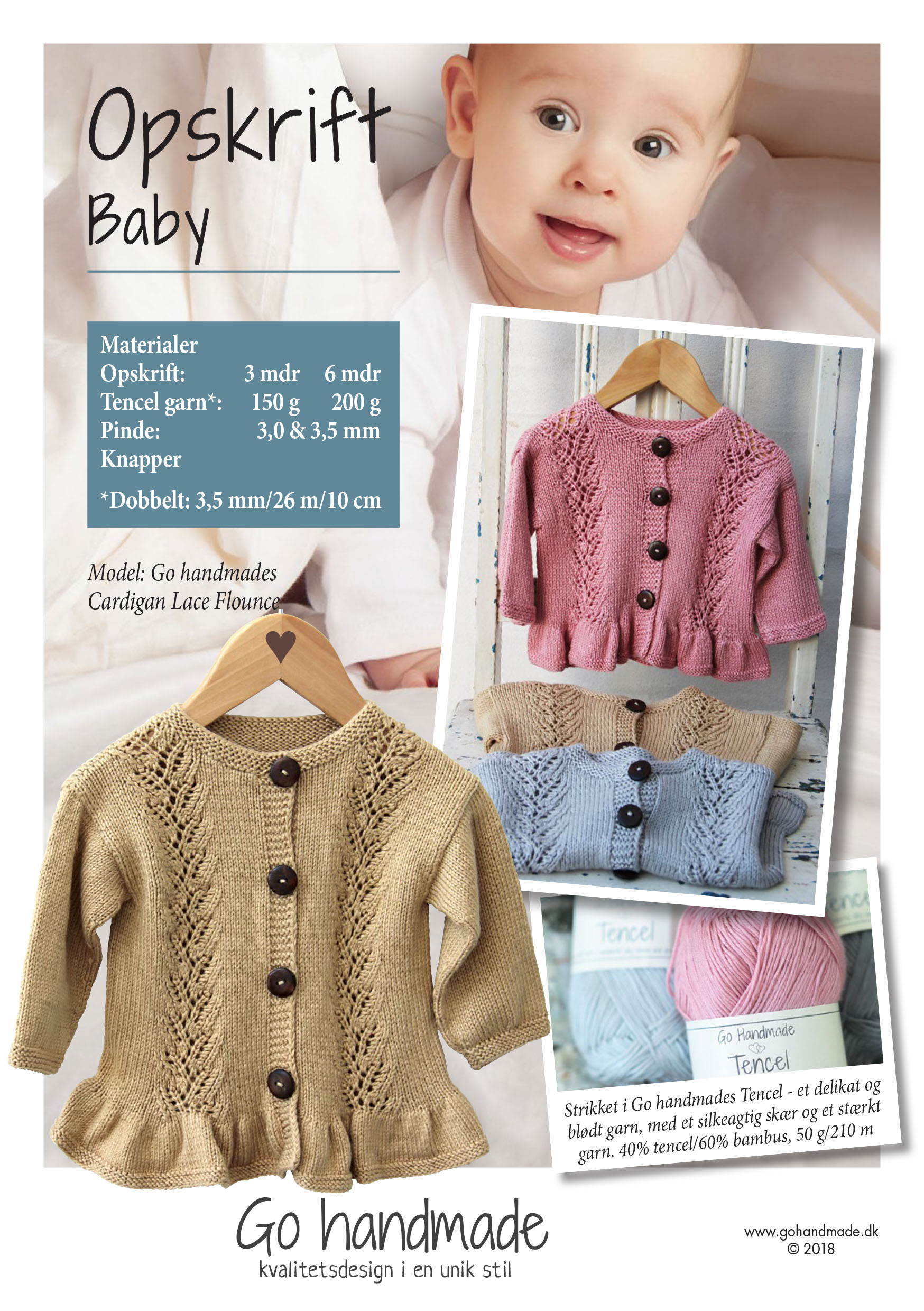 pude kapacitet Derfra Cardigan lace flounce - DK - Babytøj - Go handmade