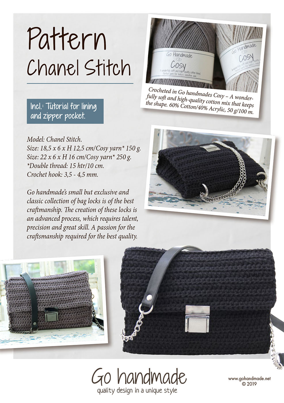 Chanel Stitch - UK - Handbags - Go handmade
