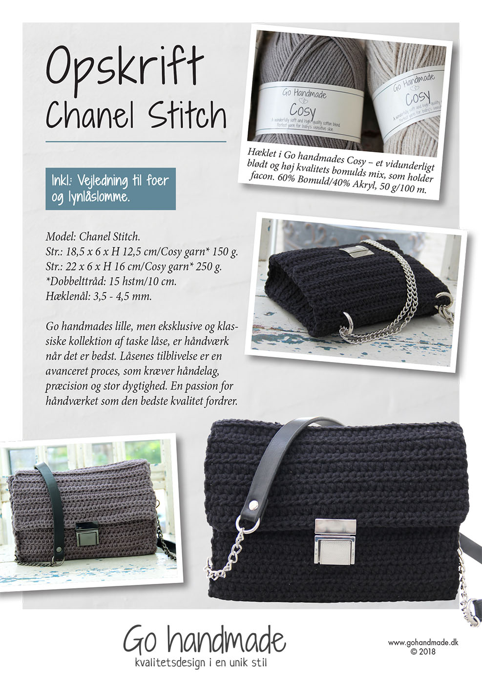 jungle Bliver værre egetræ Chanel Stitch - DK - Tasker - Go handmade