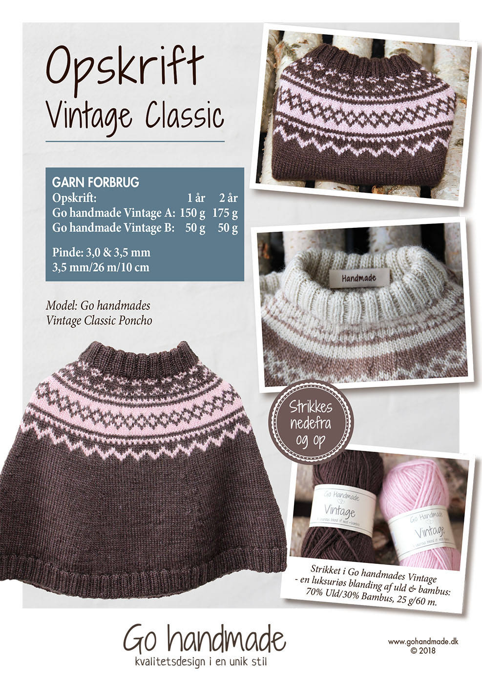 flyde generøsitet nikkel Vintage Classic Poncho - DK - Baby clothes - Go handmade