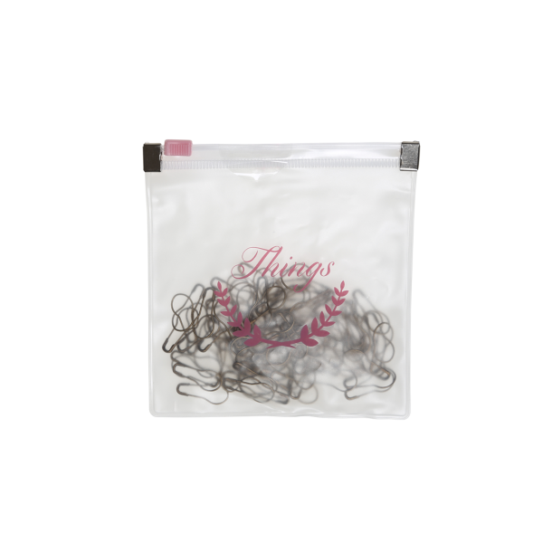 100- pieces, Stitch marker set - small/pink zipper bag - 'Things' 