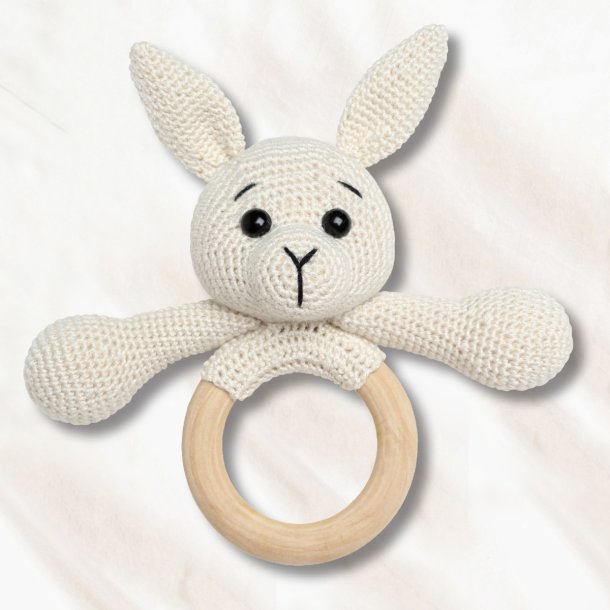Sensory Bunny on wooden ring - DK
