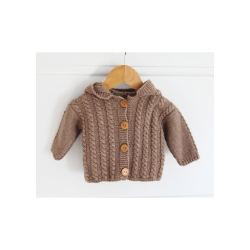 Cabled jacket with hood - Baby (3 months - 6 months) - UK