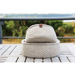 Moss Stitch Basket - Round - UK