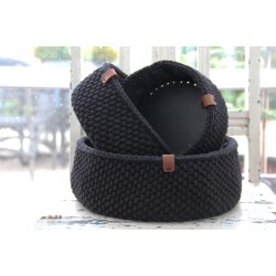 Moss Stitch Kurve med PU lder bunde - DK