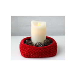 Moss Stitch basket with PU leather bases - DK 