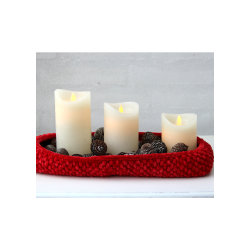 Moss Stitch basket with PU leather bases - DK 