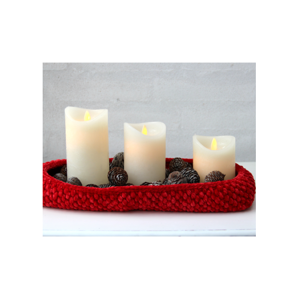 Moss Stitch basket with PU leather bases - DK 