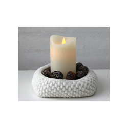 Moss Stitch basket with PU leather bases - DK 