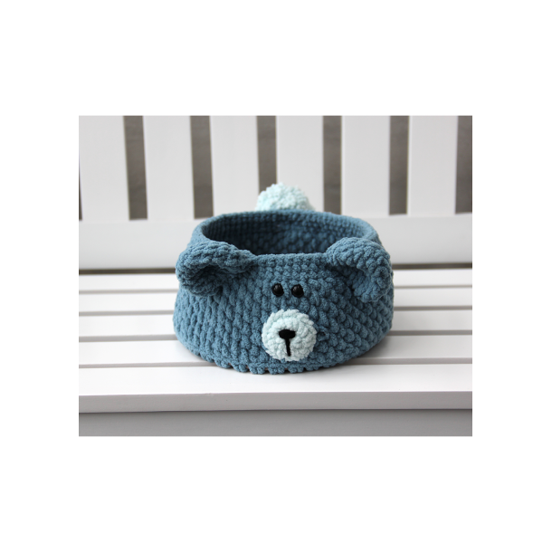 Teddy Basket with PU leather base - UK