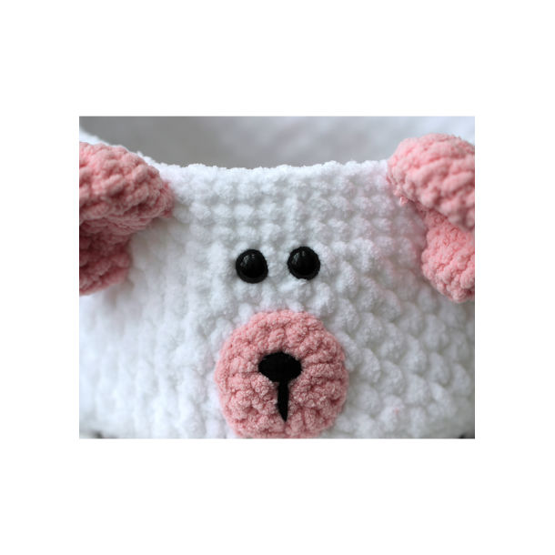 Teddy Basket with PU leather base - UK