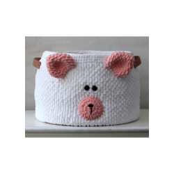 Teddy Basket Big with PU leather base - UK