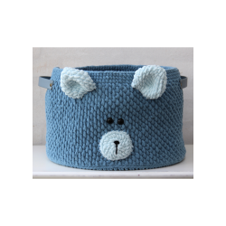 Teddy Basket Big with PU leather base - UK