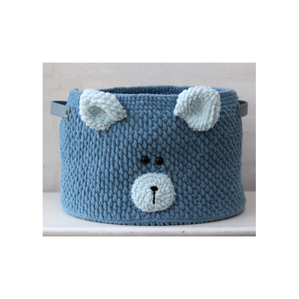 Teddy Basket Big with PU leather base - UK