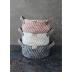 Moss Stitch baskets with PU leather- Cozy - NL