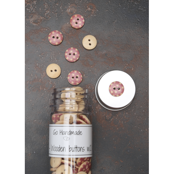 Wooden - Pink Star - 15 mm