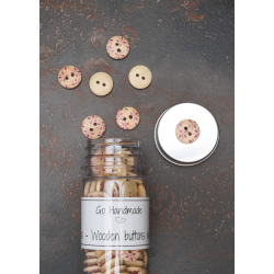 Wooden - Pink Flower - 15 mm