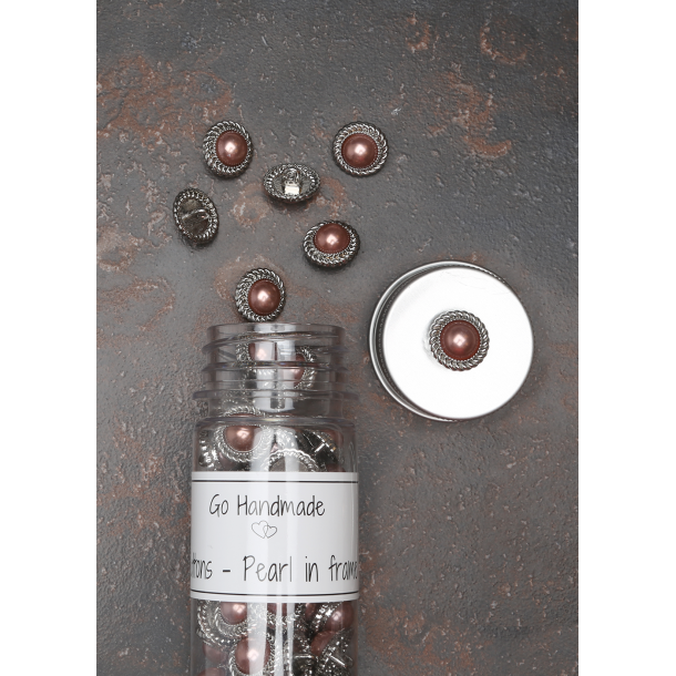 Zinc Alloy with pearl - 15 mm - Pastel Brown