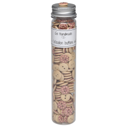 Wooden - Pink Heart - 15 mm