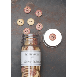 Wooden - Pink Heart - 15 mm