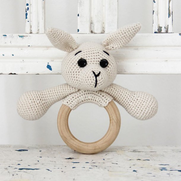 Sensory Bunny on wooden ring - DK