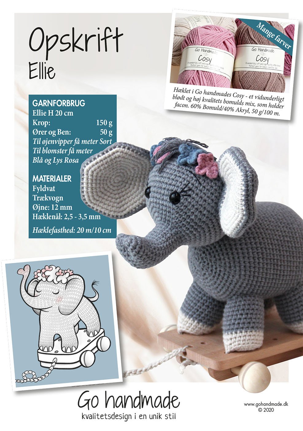 Ellie - DK - Animals and Cuddle cloths - Go handmade