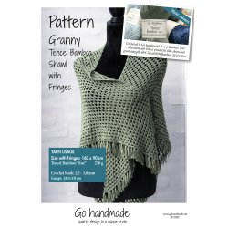 Granny Tencel Bamboo Shawl with Fringes - UK