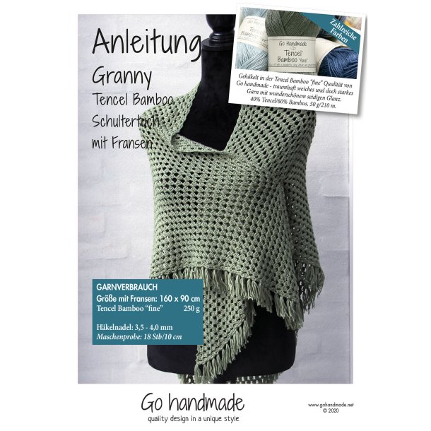 Granny Tencel Bamboo Sjal med Frynser - DE