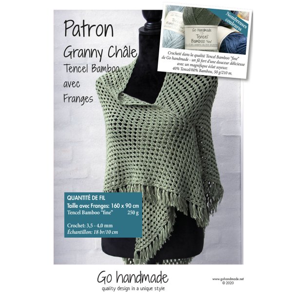 Granny Tencel Bamboo Sjal med Frynser - FR