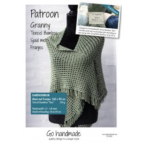 Granny Tencel Bamboo Shawl with Fringes - NL