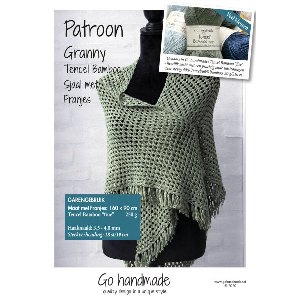 Granny Tencel Bamboo Sjal med Frynser - NL