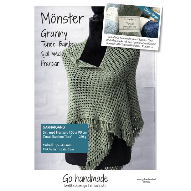Granny Tencel Bamboo Sjal med Frynser - SE
