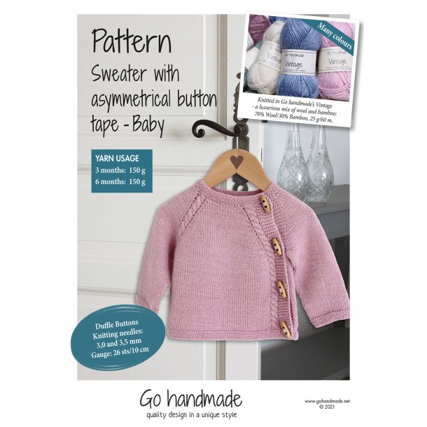 Sweater with asymmetrical button tape - Baby (3 months - 6 months) - UK