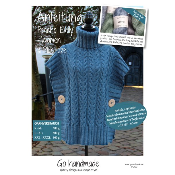 Poncho Emily - Women &amp; Plus size (S - XXXL) - DE