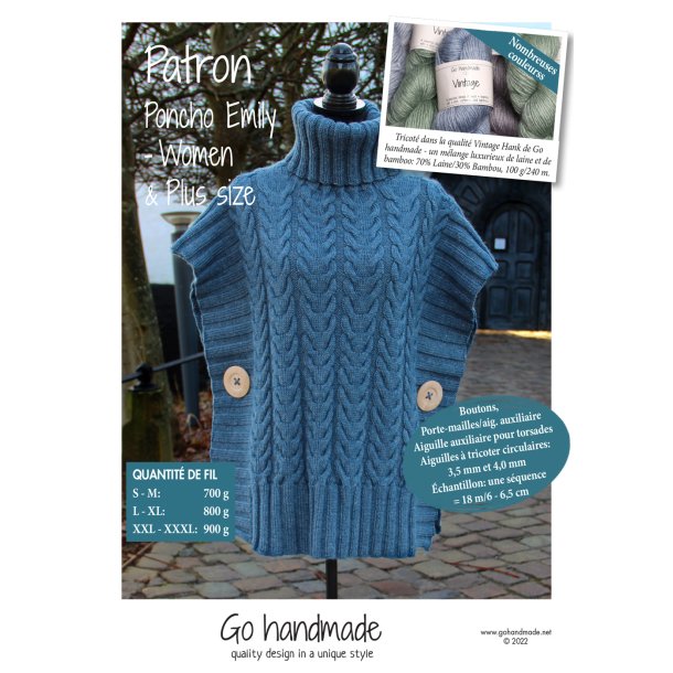 Poncho Emily - Women &amp; Plus size (S - XXXL) - FR
