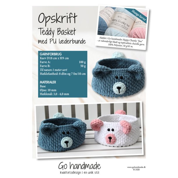 Teddy Basket with PU leather base - DK