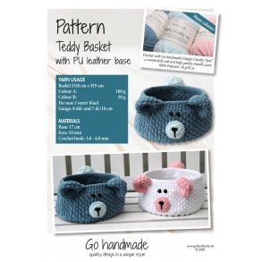 Teddy Basket with PU leather base - UK
