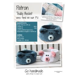 Teddy Basket with PU leather base - FR