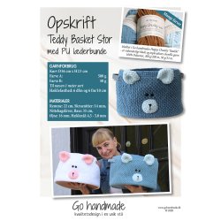 Teddy Basket Stor med PU lderbunde - DK