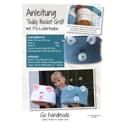 Teddy Basket Big with PU leather base - DE