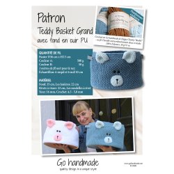 Teddy Basket Big with PU leather base - FR