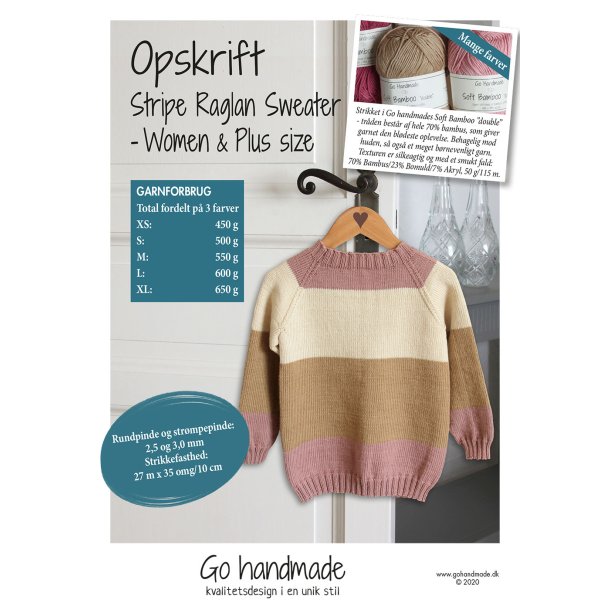 Stripe Raglan Sweater - Women &amp; Plus size (XS - XL) - DK