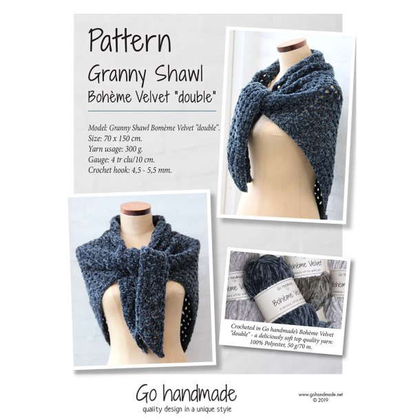Granny Shawl Bohme Velvet "double" - UK
