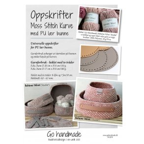 Moss Stitch Basket with PU leather base - NO